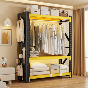 ชั้นวางของเหล็กอเนกประสงค์ทรงสี่เหลี่ยมแบบตั้งพื้น สำหรับจัดระเบียบห้องนั่งเล่น - Product Image 3