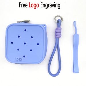 <b>Makeup</b> Bag Multifunctional Dual Strap Silicone Storage Bag, Headphone Data Cable Waterproof square Coin Purse - Product Image 2
