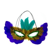 Classique Sparkling Glitters Plume Masque Mardi Gras Parades Carnaval Party Costume Accessoires Or Violet Masque Pour Les Yeux pour La Fête
