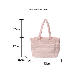 Bolso Tote Acolchado Puffy con Asa Suave y Cremallera a Precio de Fábrica y Bajo MOQ con Logo Personalizado para Laptop para Mujer para Playa - Product Image 6