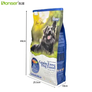 Pet Food Packaging 3kg OEM Custom Printing PE Recycled Eco Friendly Square Bottom Ziplock Pet Food Plastic Bag For Dog Cat Food