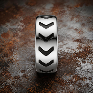 Bague en acier inoxydable gravée en forme <span class=keywords><strong>de</strong></span> flèche JLM, vente en gros, pour couples, alliance minimaliste assortie, bijoux <span class=keywords><strong>de</strong></span> promesse pour anniversaire - Product Image 2