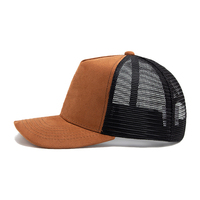 Gorra de malla lisa de tela de gamuza personalizable al por mayor para fabricantes, ideal para gorras de camionero