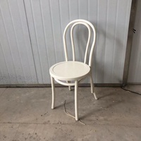 Chaise de salle à manger empilable en bois de chêne courbé avec assise en rotin, chaise pour café et hôtel