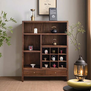 Armoire de présentation en bois massif 110x35x130cm, étagère de rangement pour thé de style chinois, meubles de salon et de chambre à coucher - Product Image 4