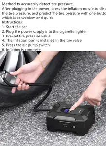 자동차 액세서리 비상 팽창기 펌프 12v LED 디지털 타이어 공기 압축기 타이어 팽창기 자동차 공기 펌프