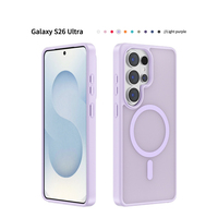 Coque de téléphone magnétique effet givré pour iPhone, étui de protection antichoc en TPU+PC pour Samsung S26 Ultra