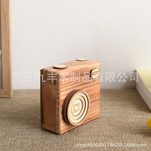 Wooden Camera <b>Music</b> <b>Box</b> Storage <b>Box</b> Rectangle 50g Desktop Ornament Jewelry Holder - Product Image 3