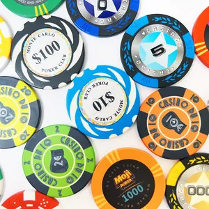 2023 hadiah kualitas tinggi grosir Logo kustom chip Poker tanah liat ABS keramik untuk permainan promosi