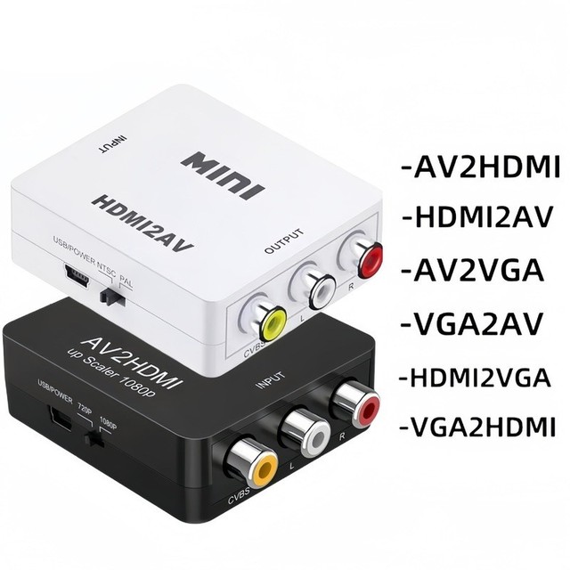Mini AV to HDMI Video Converter Box AV2HDMI RCA AV HDMI CVBS to HDMI Adapter for HDTV TV PS3 PS4 PC DVD Xbox Projector