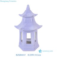 RZKR68-EFGHIJKLM Objets en céramique de couleur unie bleu, violet, blanc, vert, statues de pagode, décoration de table