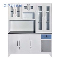 Meuble de cuisine multifonctionnel en acier à six portes, unité de rangement pour la maison, salle à manger, étagère de cuisine en métal, armoire