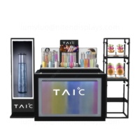 Ensemble de comptoirs d'exposition sur pied en métal pour cosmétiques et soins de la peau, stand pour centre commercial et magasin de détail, vitrine haut de gamme personnalisée