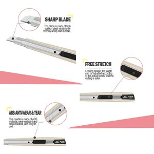 Cuchillo Multiusos Ahchay de 9 mm con Hoja Retráctil de 60 Grados, Cortador de Papel Crepé y Papel Tapiz - Product Image 2