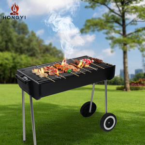 เตาบาร์บีคิวถ่านกลางแจ้ง HONGYI แบบมีล้อเลื่อน น้ำหนัก 5.5 กก. ทำจากสแตนเลส พร้อมล้อสำหรับเสียบไม้ย่างและย่างเนื้อ - Product Image 3