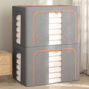 Cesta de almacenamiento de tela de lino plegable con cajas organizadoras con cremallera Contenedores para armario Garaje para ropa interior Organización de ropa - Product Image 5