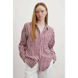 Camisa de Popelina a Rayas Múltiples para Mujer, Estilo Casual para el Día a Día, Diseño con Paneles y Botones - Product Image 6