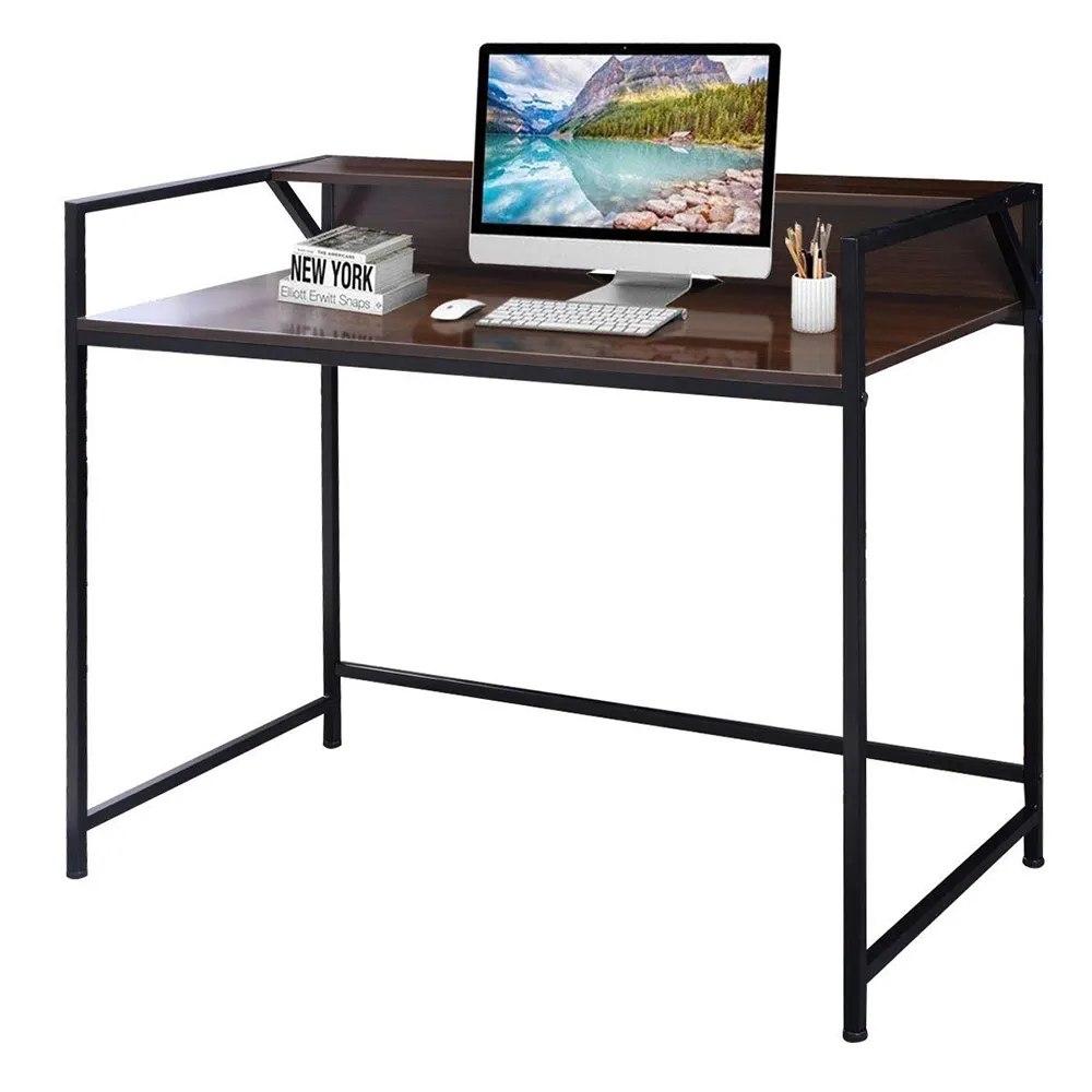 תעשייתי סגנון משרד שולחן יושב חדר מחשב נייד שולחן עם כוננית