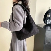 Sac à main décontracté pour femme coréenne avec logo personnalisé, sac de shopping en velours côtelé, sac à bandoulière imperméable et durable avec sangle réglable