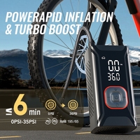 Gonfleur de pneus sans fil rechargeable HF007 |   Ultra-silencieux <85dB |   Charge rapide en 3 heures |   Pompe pour voiture/moto/vélo 8 minutes 0-36 PSI