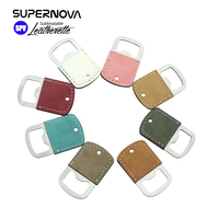Ouvre-bouteille promotionnel en acier inoxydable de forme carrée moderne avec cuir PU pour impression par sublimation