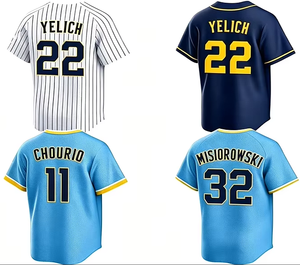 Abbigliamento Uomo all'Ingrosso # Maglia da Baseball Cucita 22 Yelich 11 Chourio 9 <span class=keywords><strong>Jake</strong></span> Bauers 32 Misiorowski 32 Turang 24 Contreras - Product Image 1