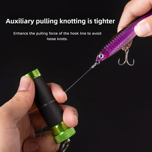 Outil anti-dérapant en aluminium pour nœuds - Outil de tirage de ligne et de nouage de crochets, pour nœuds FG/Blood, multi-usage, pour bobines - Product Image 2