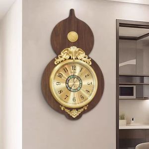 European Style Gourd Wall <b>Clock</b> Metal Decor Silent <b>Battery</b> Powered For Living Room Entryway Home - Product Image 1