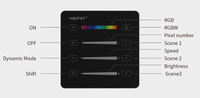 Bande LED 1812 6813 1903 2811 2812 6812 2,4 GHz 3-en-1 Monocouleur RGB RGBW B6 SPI avec Télécommande