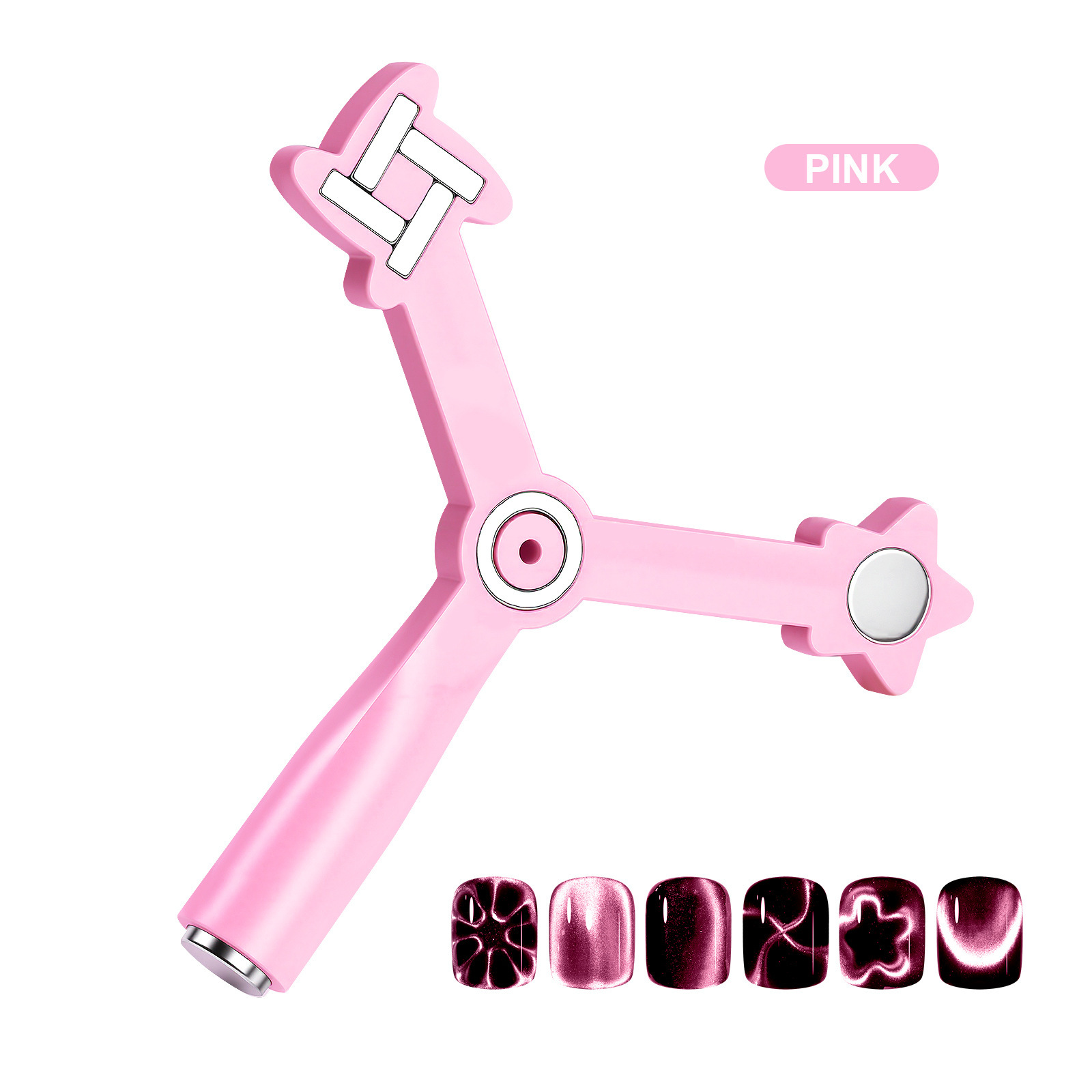 imán de uñas rosa 4 en 1