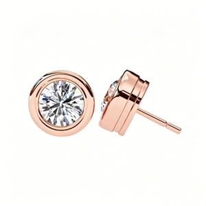 Wholesale Lab Grown Diamond <b>Stud</b> <b>Earrings</b> 18K Gold Round Cut Elegant <b>Fine</b> Jewelry for Women Wedding Gift - Product Image 1