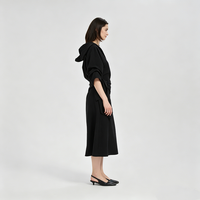 Robe en soie de qualité supérieure pour femmes, esthétique japonaise, respirante, robe midi décontractée en mélange de soie de luxe