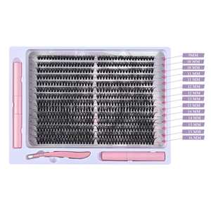 XL khay DIY lông mi mở rộng Kit trái phiếu và con dấu màu hồng DIY Lash mở rộng Lash cụm 30p 40P 50p 60p 80P lông mi Kit - Product Image 6