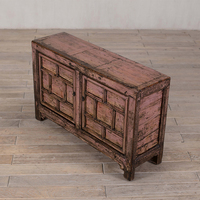Magnifique armoire en laque vieillie sculptée à la main, buffet de luxe oriental classique