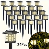 Lampes solaires LED d'extérieur pour jardin, IP44 étanches, éclairage paysager pour allée, blanc chaud, pour cour, allée, pelouse, lot de 6/12/24