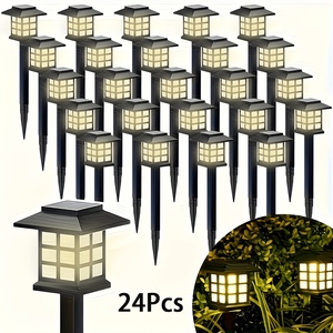 Lampes solaires LED d'extérieur pour jardin, IP44 étanches, éclairage paysager pour allée, blanc chaud, pour cour, allée, pelouse, lot de 6/12/24 - Product Image 2