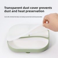 Assiette et bol exclusifs transfrontaliers 2024 pour enfants, en silicone bicolore couleur bonbon, avec séparateur, résistant aux chutes et ventouse, pour bébé