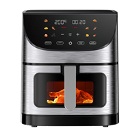 Friteuse à air carrée en plastique 8,5 L pour la maison, facile à utiliser, avec protection contre la surchauffe, fonctions de cuisson et de rôtissage – Offre Spéciale