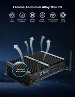 Mini PC Industrial sin Ventilador I7-8550U, 2*LAN Gigabit, 6 COM, Pantalla Triple 4K, DDR4 64GB, Compatible con Win10/11, Linux, Escritorio Integrado