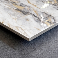Carreaux de sol en porcelaine grand format Vitropiso pour maison, 60x120, blanc avec marbre doré et gris foncé, 600 x 1200 pour villa
