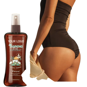 Aceite Corporal Hidratante de Coco Herbal con Logotipo Personalizado y Marca Privada, Aceite Bronceador Natural para Tomar el Sol en la Playa y Cuidado de la Piel Bronceada - Product Image 1