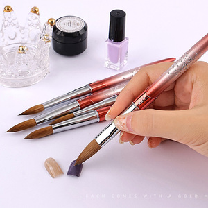 Pinceles de Uñas Acrílicas con Mango de Metal y Logotipo Personalizado, Tamaños 2, 4, 6, 8, 10, 12, 14, 16, 18, 20, 22, 100% Pelo de Kolinsky Puro para Uñas Acrílicas - Product Image 6