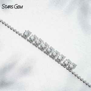 Starsgem 1.71ct 3.7mm Brilliant Cut Lab Grown Diamond DEF VS 18K Yellow <b>White</b> Solid <b>Gold</b> Unisex Trendy Diamond <b>Bracelet</b> - Product Image 5