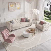 Canapé modulaire confortable de style moderne pour salon, ensemble de canapés sectionnels avec acier inoxydable