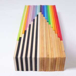 Wooden <strong>Rainbow</strong> Stepped Building Planks, Montessori Stacking Blocks for Kids, Open-Ended Creative Educational Toys - Product Image 2