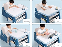 Table et bureau d'étude ergonomique pour enfants avec rangement Kindertafel En Stoelenset Ensemble de bureau pour enfants avec chaise pour salle de jeux