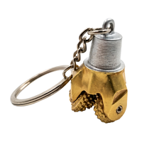 Porte-clés Tricone 3D Design Tendance Grande Taille en Alliage de Zinc, Tête de Forage Minière, Souvenir de l'Industrie Pétrolière, Sac Cadeau
