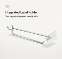 Hook Scanner Pegboard Kawat Logam 8 inci, Hook Display Retail Supermarket dengan Tempat Label Plastik, Penjualan Pabrik