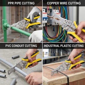 <span class=keywords><strong>Pince</strong></span> à dénuder multifonction professionnelle à bec courbé en acier 65Mn de qualité industrielle avec verrouillage pour la coupe de tuyaux en <span class=keywords><strong>PVC</strong></span> - Product Image 4