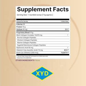 Commercio all'ingrosso Private Label composto di collagene in polvere 600g ricco di vitamine e acido ialuronico fornisce nutrizione e forza - Product Image 2